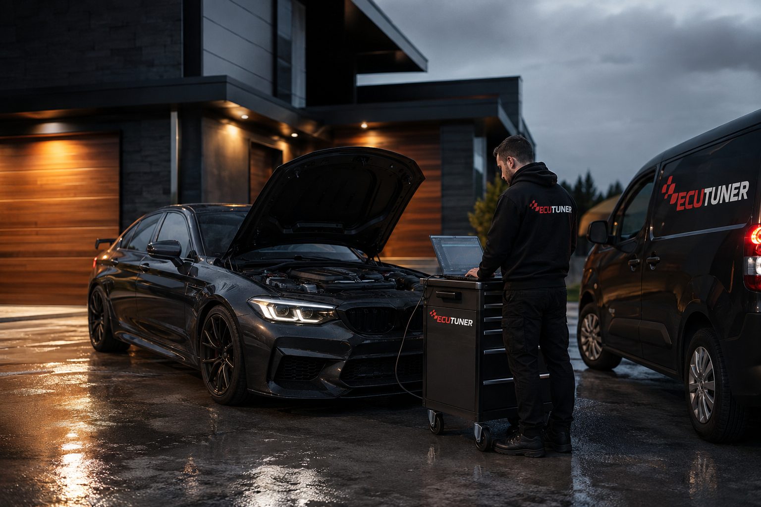 Mobile ECU remapping at a customer address